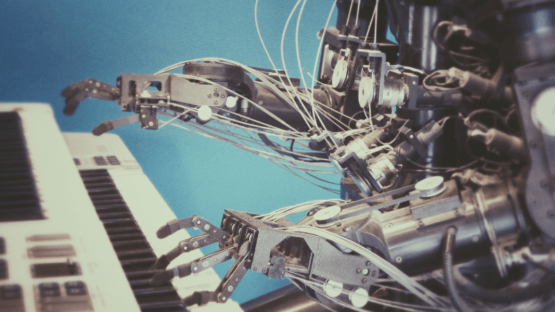 Robotic arm playing the piano