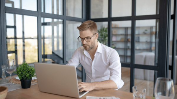 Person working on laptop