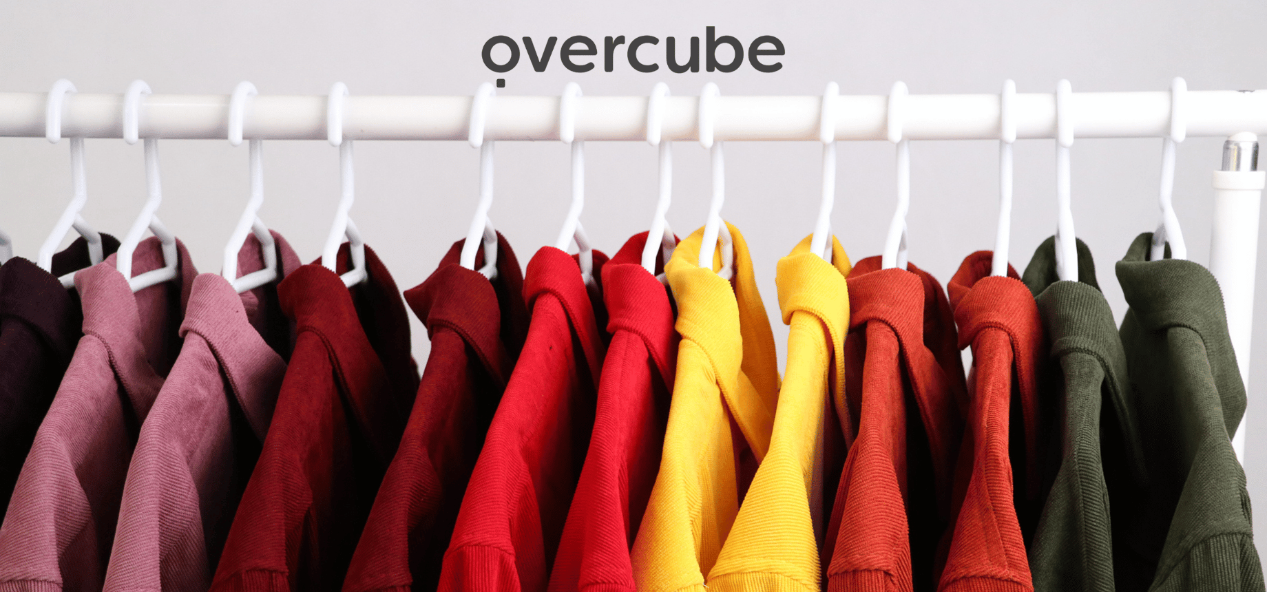 Clothes with Overcube logo above
