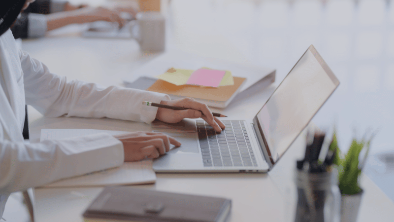 Person working on laptop